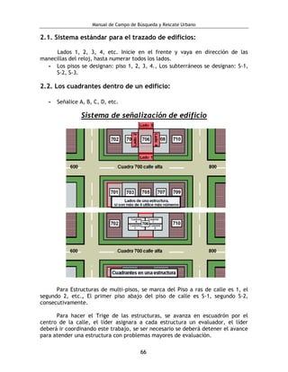 Manual de Campo de Búsqueda y Rescate Urbano 
66 
2.1. Sistema estándar para el trazado de edificios: 
Lados 1, 2, 3, 4, e...