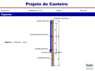 Figura 1 – Tapume – corte
Tapume
Projeto de Canteiro
Processo: Obra Identificação: OUT.5.001 Revisão: 1 Página: 10
 