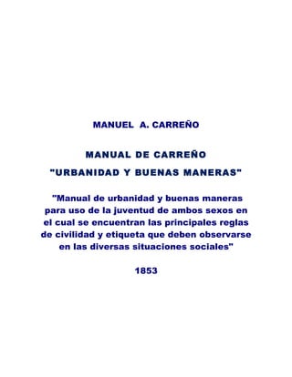 Urbanidad de Carreño