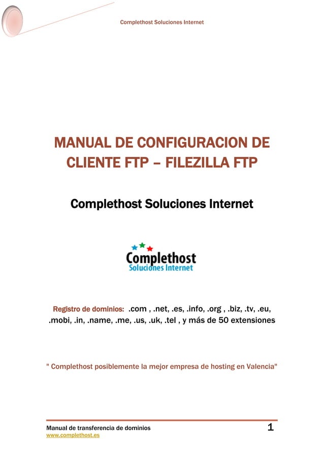 Manual de cofiguracion cliente ftp filezilla PDF