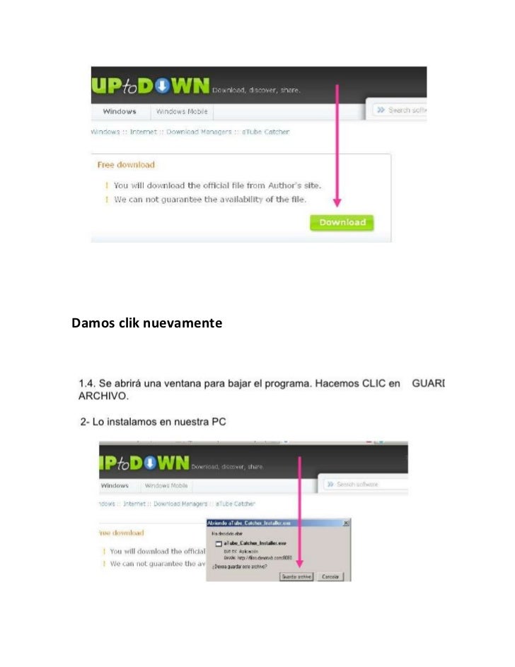 Manual de como descargar con atube catcher