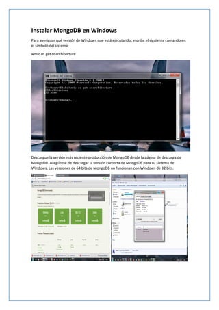 Manual de como instalar mongo db en windows | PDF