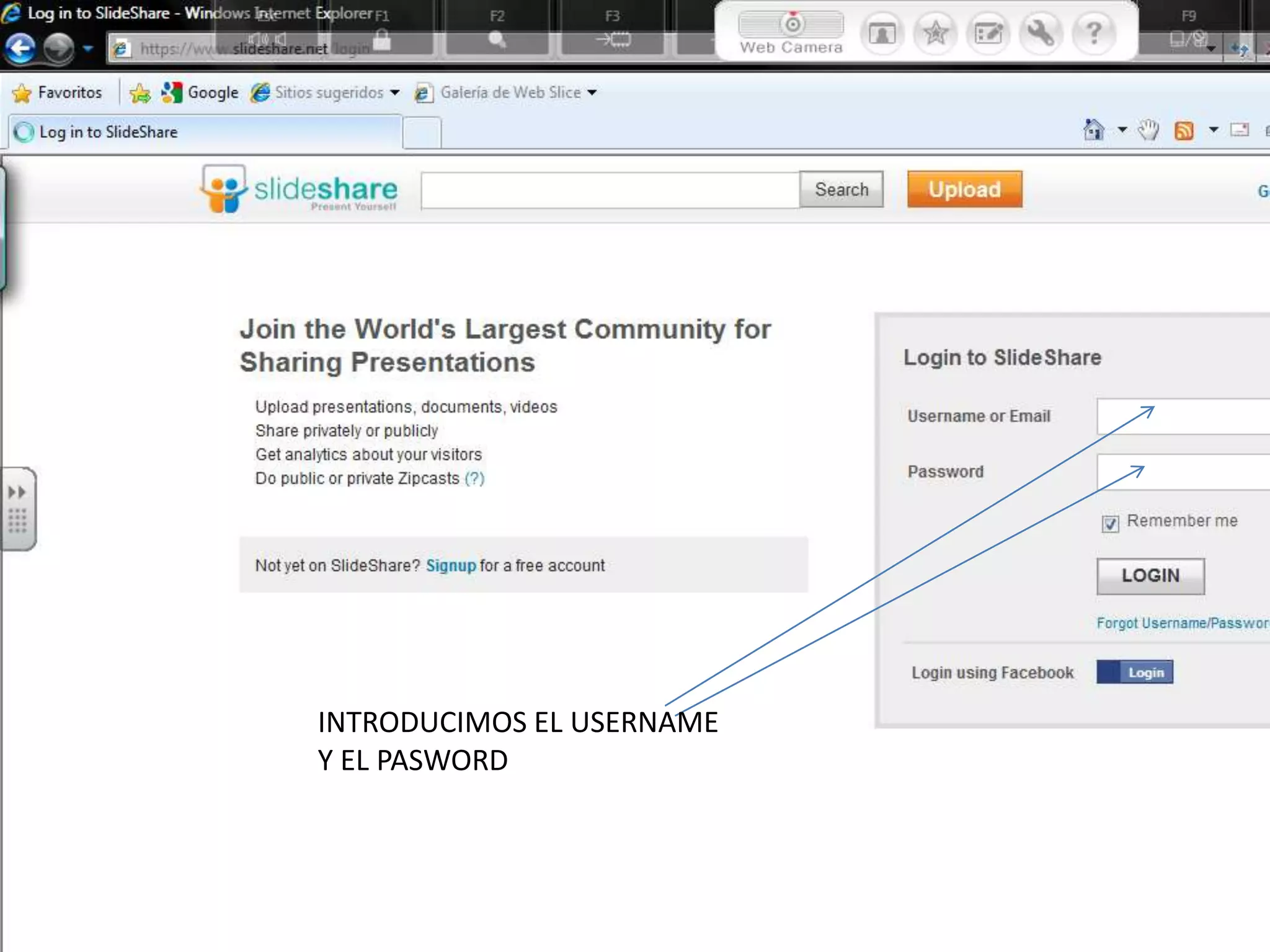 INTRODUCIMOS EL USERNAME
Y EL PASWORD