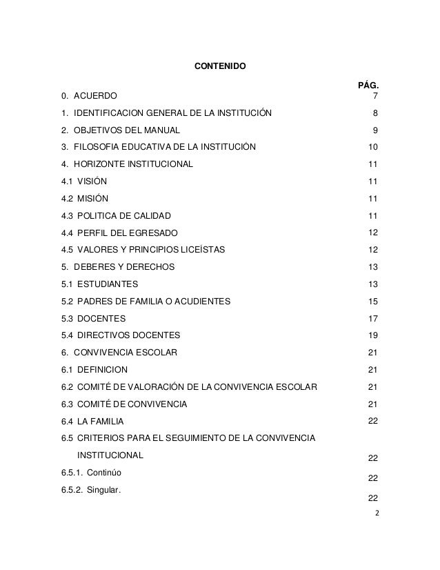 Manual De Convivencia Liceo De Los Andes Funed