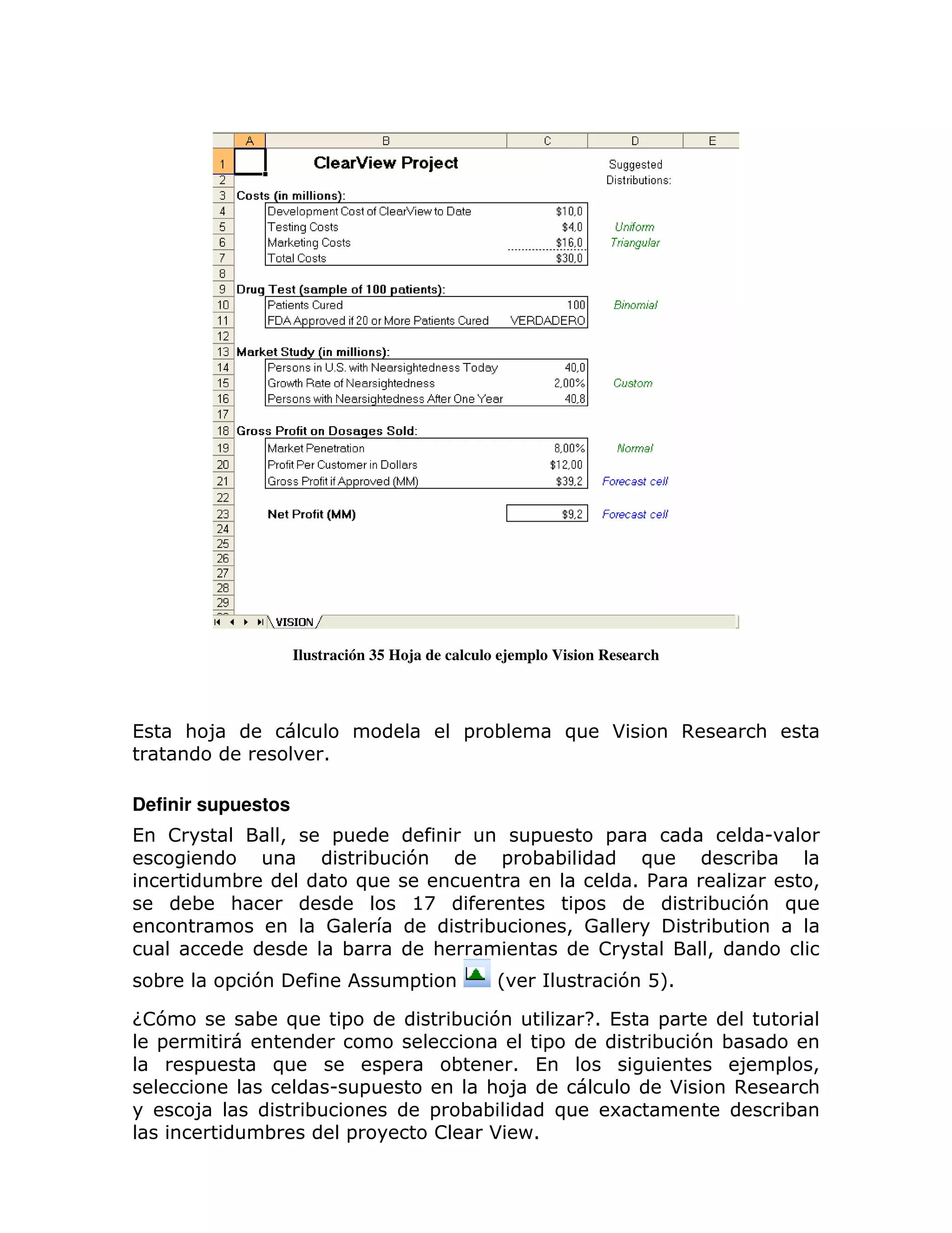 Ilustración 35 Hoja de calculo ejemplo Vision Research




(       : 8                                            =   ;    )      *         ,     :
                           1

Definir supuestos
(   !              >           =                               =      =                U
                                     ;         7           =   ;;           )          ;
              ;                     )                                      1 %                 >
        ;     :                                @A                =                   ; 7   )
                            0                              ;    > 0                   ;
                             ;                     :               !                 >
    ;       = 7                                =           L              7 DM
                                                                             1

G7
!                 ; )           =                      ;   7        H1 (    =
 =                                                         =                ;      7 ;
        =          )                       =           ;1 (                           8 = >
                            U          =              : 8                        *    ,    :
        8               ;                          = ;;      )        6                  ;
                  ;                =               !  * P1
 