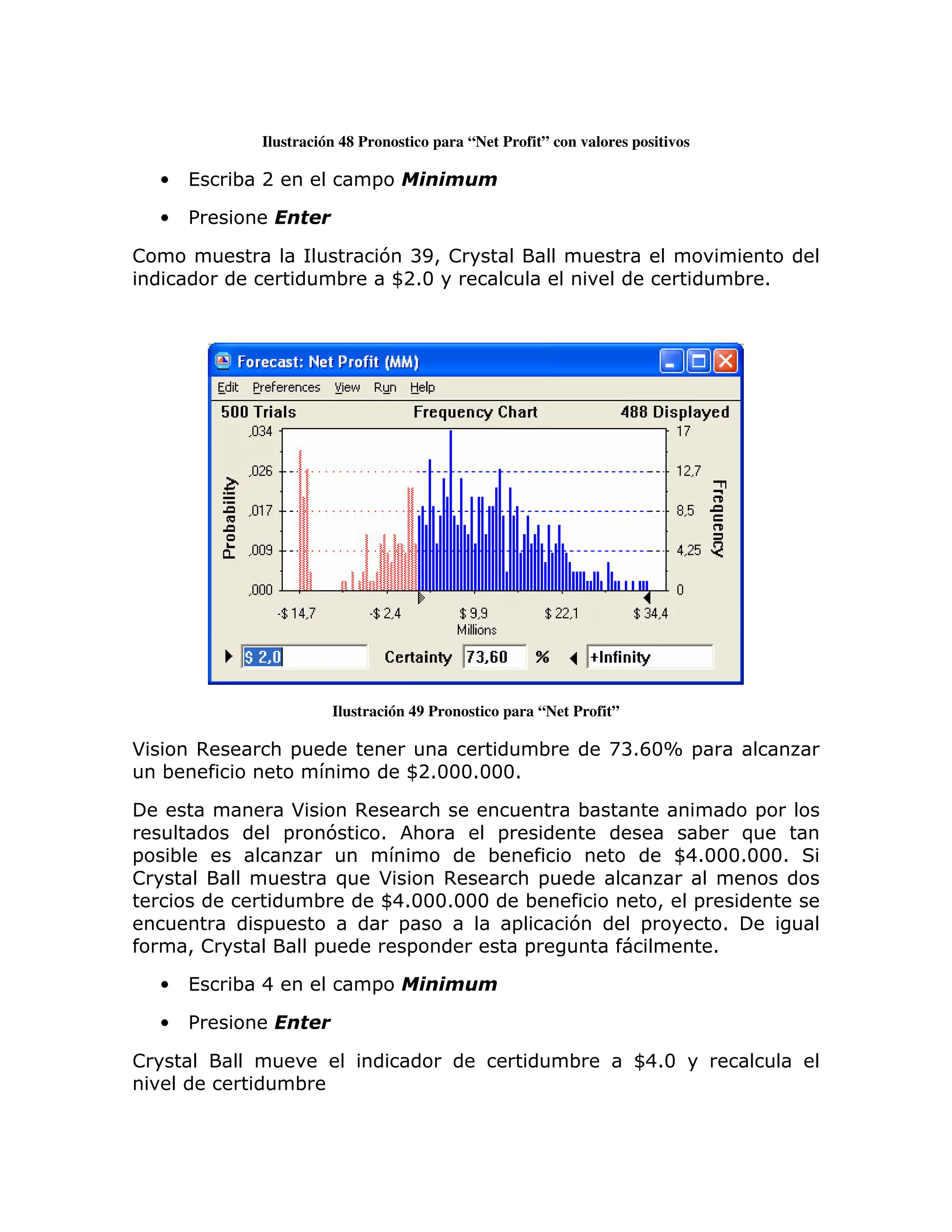 Ilustración 48 Pronostico para “Net Profit” con valores positivos

    •   (       ; 2               =

    •   %

!                                   7 BE> !
                             ;       W213                                                         ; 1




                             Ilustración 49 Pronostico para “Net Profit”

*           ,      : =                                      ;         AB1F3X =
    ;                                   W2133313331

                       *   ,                 :                    ;                        =
                      =  7   1           :           =                               ; )
=       ;                                           ;                              W4133313331
!                            )      *     ,               : =
                         ;          W413331333             ;                   >      =
                  =                   =                  =      7          =                  1
        >!               =             =                   =                              1

    •   (       ; 4               =

    •   %

!                                                               ;          W413
                       ;
 