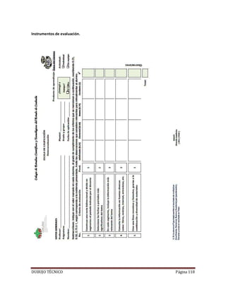 DUBUJO TÉCNICO Página 118
Instrumentos de evaluación.
 