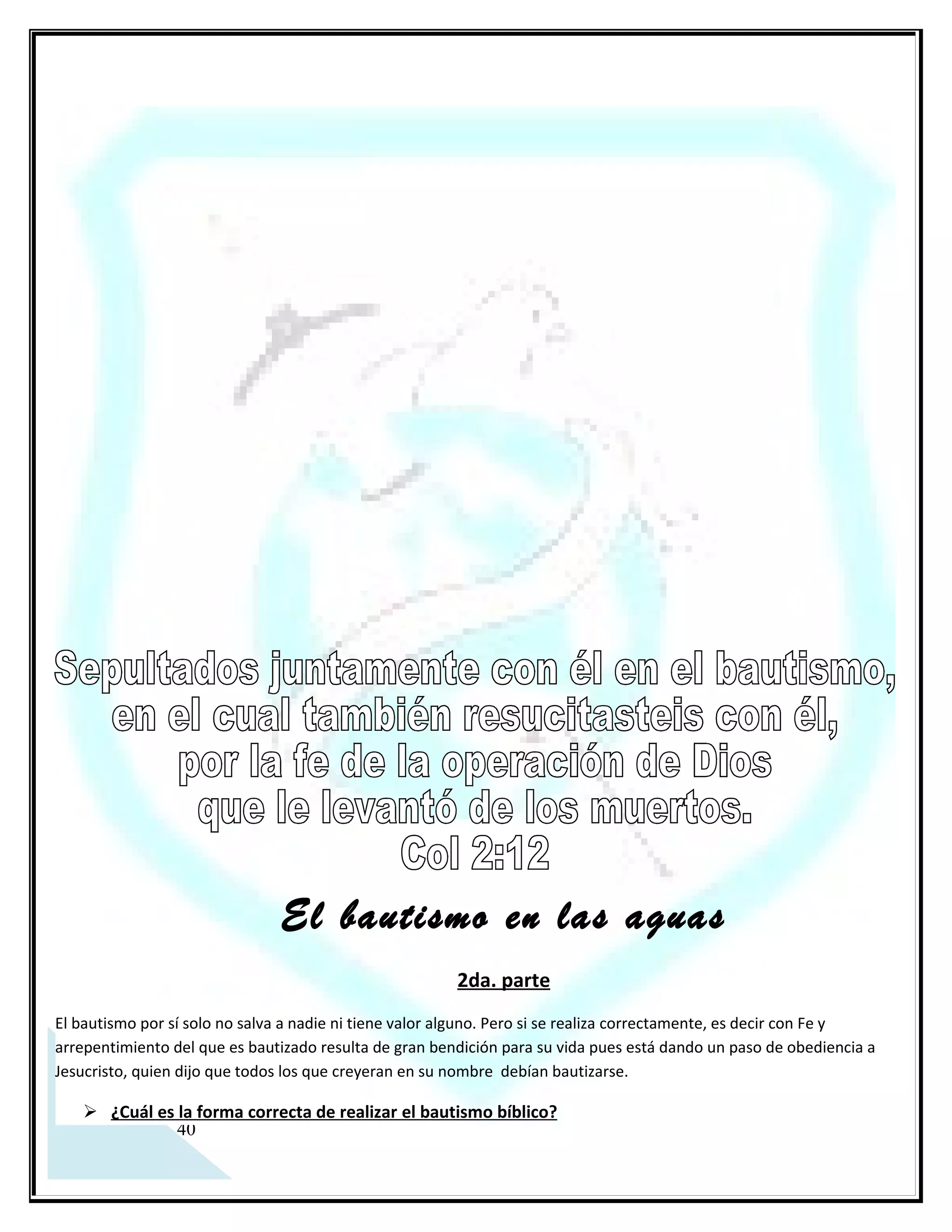 El bautismo en las aguas II
               TEMA X




30
 