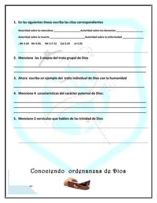Conociendo ordenanzas de Dios



                                  CAPÍTULO III


1) El bautismo en las aguas I.



2) El bautismo en las aguas II.



3) Ofrendas y Diezmos.



4) Gran Comisión.



5) Examen Trimestral.




26
 