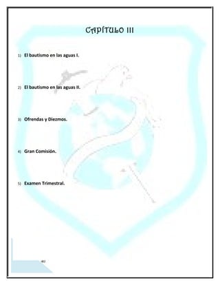 Bautismo
                                                1ra. Parte
    ¿Qué es el bautismo y cuál es su significado?

El bautismo representa una experiencia espiritual de conversión por la cual transita el creyente en un
momento clave de su vida, puesto que este paso significa, en esencia, “muerte, sepultura a una vieja vida, y
resurrección a una nueva vida”

Asimismo aconteció con Jesús, ya que él murió, fue sepultado y resucitó. Por consiguiente, podemos decir,
que el “bautismo” tipifica no solo la aceptación de Jesús en nuestro corazón, sino también renacer, es decir,
ser nuevas criaturas en ÉL.(Romanos 6:3-4; Colosenses 2:12).

    ¿Por qué se debe bautizar?
   1) ¿Quién ordenó el bautismo?____________________________________ (Mateo 28:18-19)
   2) Jesús mismo fue bautizado para darnos el ejemplo. Escriba lo que Dios el Padre dijo en esa ocasión:
      __________________________________________________________________
      __________________________________________________________________________
   3) De acuerdo esas palabras, que concepto tiene Dios de aquellos que le obedecen a través del
      mandamientos del bautismo: ______________________________________________
      __________________________________________________________________________

    ¿Qué requisitos se debe tener para ser bautizado?
   1) Lea el retrato de Hechos 8:35-38 y conteste:
          a) ¿Cuál es el requisito indispensable que allí se menciona (Versículo 37)
              Conteste con una sola palabra __________________________________________
          b) ¿Qué debe creer el que se bautiza?______________________________________
          c) ¿De qué manera debe creer? ___________________________________________

   2) Lea Hechos 2:38 e indique: ¿Cuál es el otro requisito previo para el bautismo?
      Conteste con una sola palabra _________________________________________________
   3) Para aclarar estos conceptos lea los siguientes versículos y conteste las preguntas:
          a) ¿Quién nos manda a arrepentirnos? ( Hechos 17:30)_________________________
             ___________________________________________________________________

 A través del acto del bautismo, el creyente está declarando tres verdades personales:

  1) Que ha aceptado a Jesucristo como su salvador.
  2) Que, de la manera como es sumergido en el agua y queda cubierto por ella así murió espiritualmente a
     su vieja vida, la cual queda sepultada para siempre.
  3) Al emerger del agua está simbolizando que ha resucitado a una nueva vida con Cristo y ha decidido

 27  serle fiel por el resto de sus vidas.
 