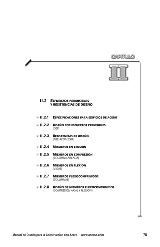 Manual de Diseño para la Construcción con Acero · www.ahmsa.com 75
 