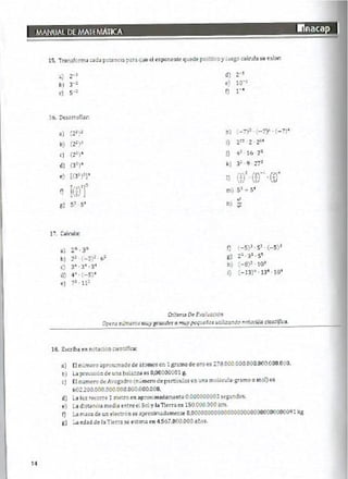 Manual de ejercicios  matematicas 1 inacap