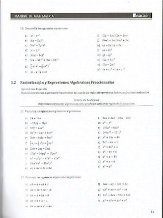 Manual de ejercicios  matematicas 1 inacap