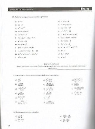 Manual de ejercicios  matematicas 1 inacap