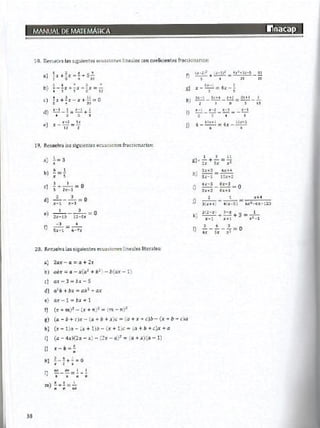 Manual de ejercicios  matematicas 1 inacap