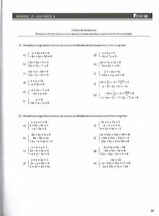 Manual de ejercicios  matematicas 1 inacap