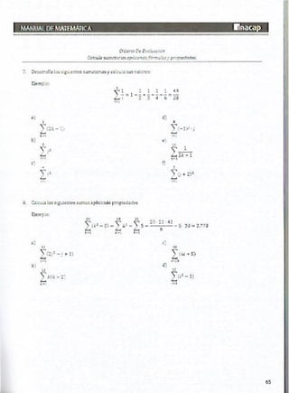 Manual de ejercicios  matematicas 1 inacap