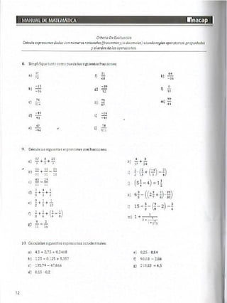 Manual de ejercicios  matematicas 1 inacap