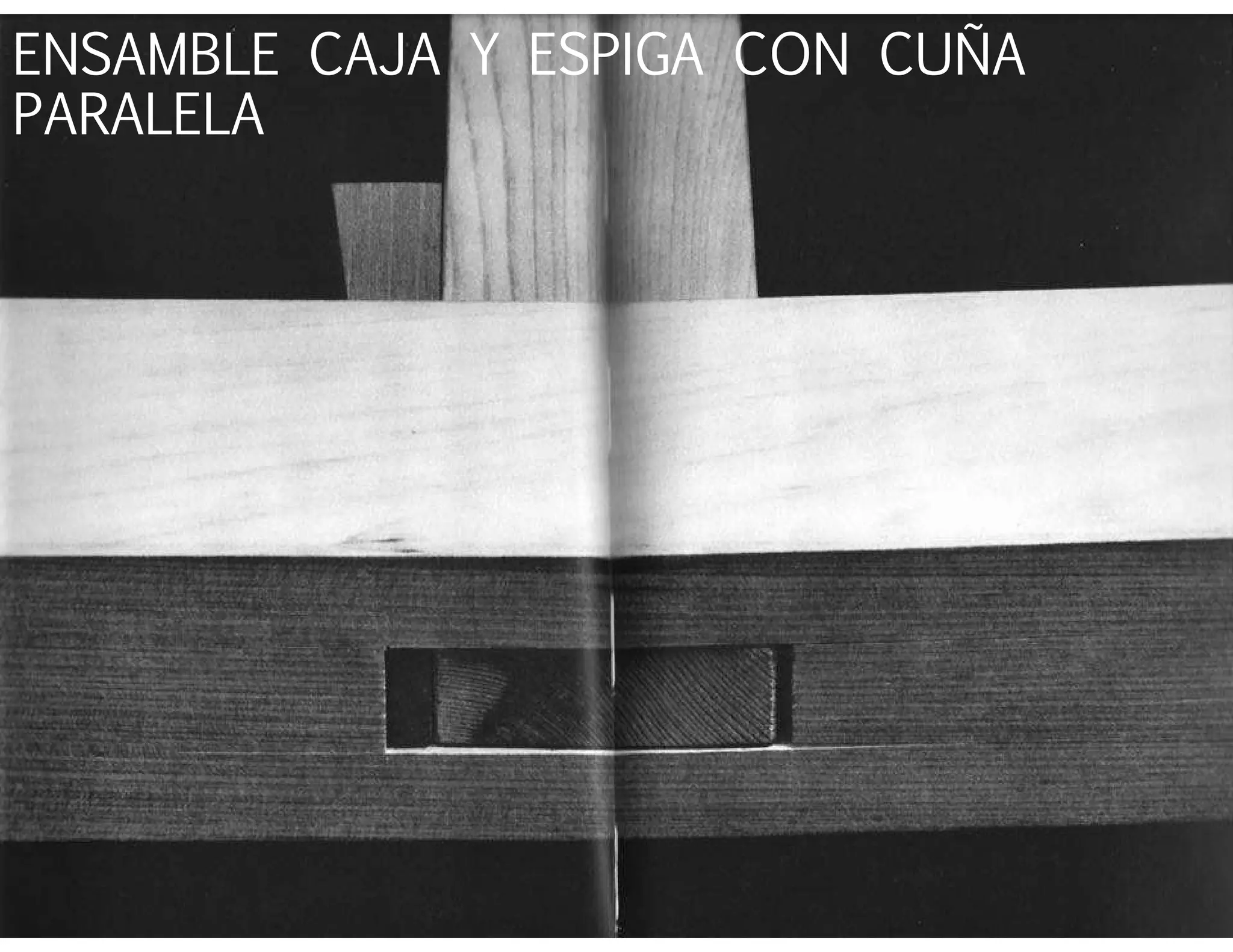 ENSAMBLE CAJA Y ESPIGA CON CUÑA
PARALELA
 