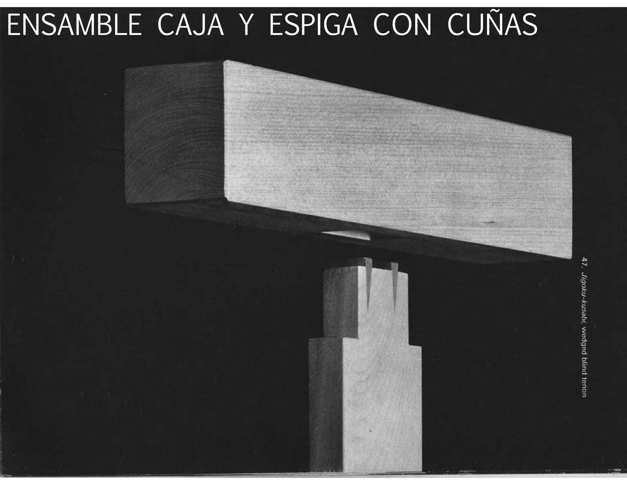 ENSAMBLE CAJA Y ESPIGA CON CUÑAS
 