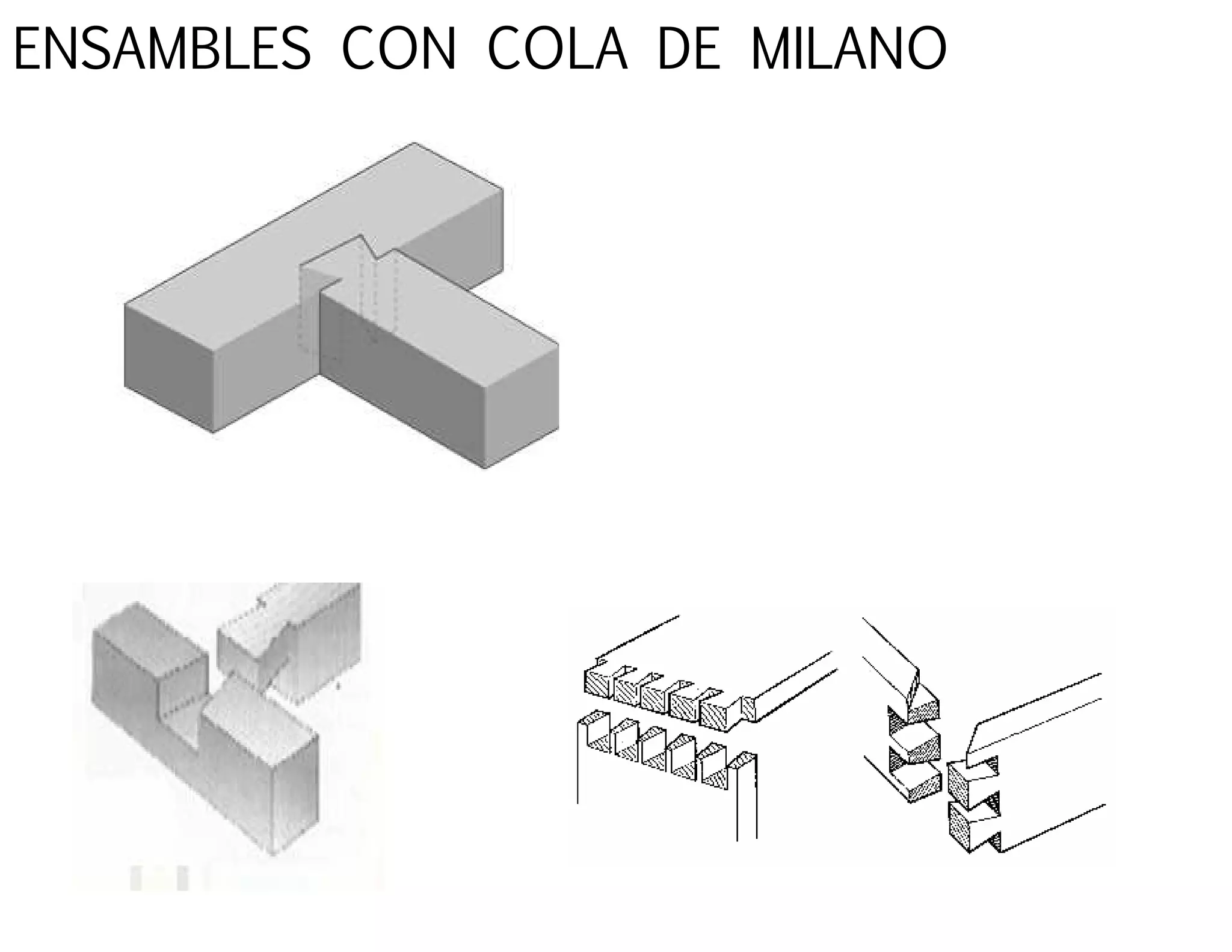ENSAMBLES CON COLA DE MILANO
 