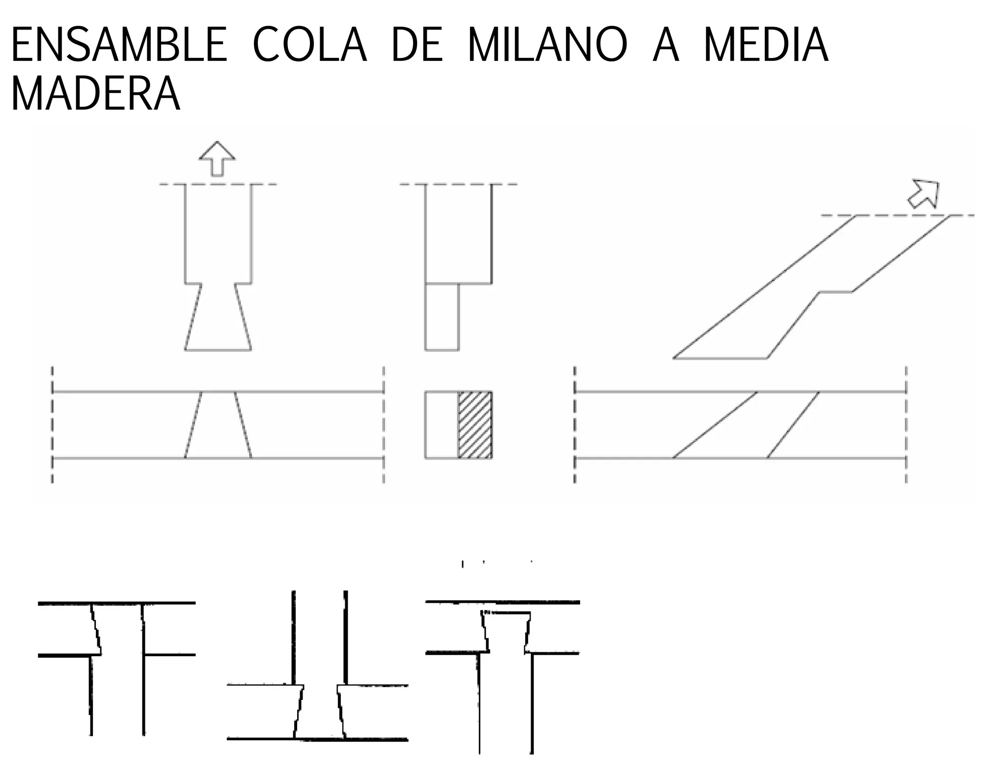 ENSAMBLE COLA DE MILANO A MEDIA
MADERA
 