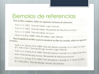 Ejemplos de referencias
 