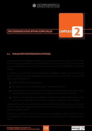Manual de estrategias pedagógicas para atender NEE | PDF