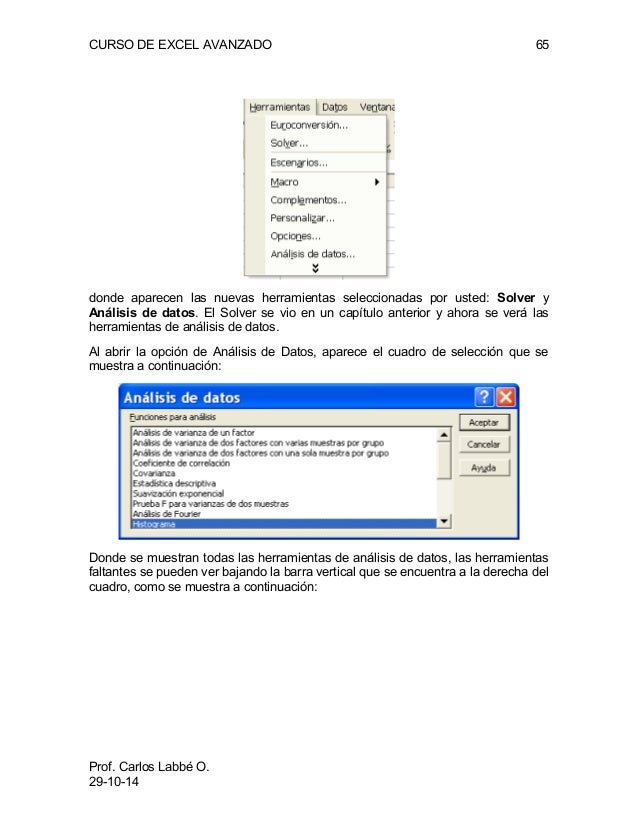 Manual de excel avanzado