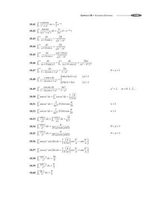 CAPÍTULO 18 • INTEGRAIS DEFINIDAS 119
18.41
18.42
18.43
18.44
18.45
18.46
18.47
18.48
18.49
18.50
18.51
18.52
18.53
18.54
18.55
18.56
18.57
18.58
18.59
18.60
 