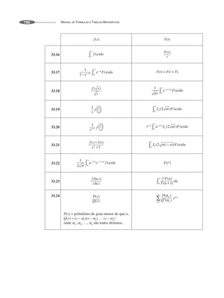 MANUAL DE FÓRMULAS E TABELAS MATEMÁTICAS
190
33.16
33.17
33.18
33.19
33.20
33.21
33.22
33.23
33.24
 