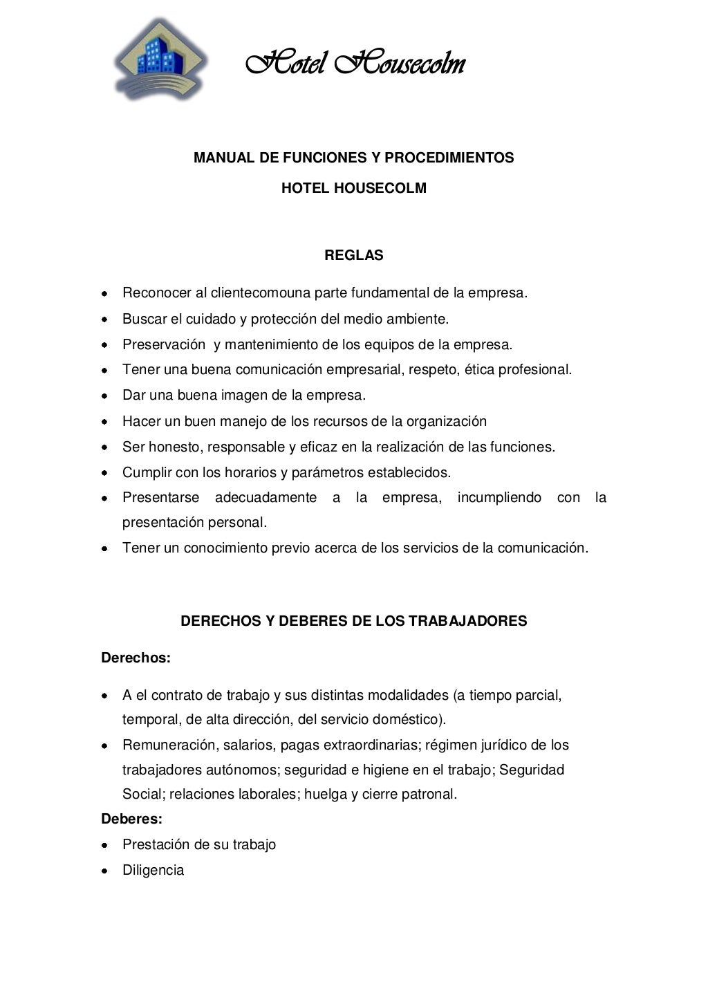 Manual de funciones y procedimientos