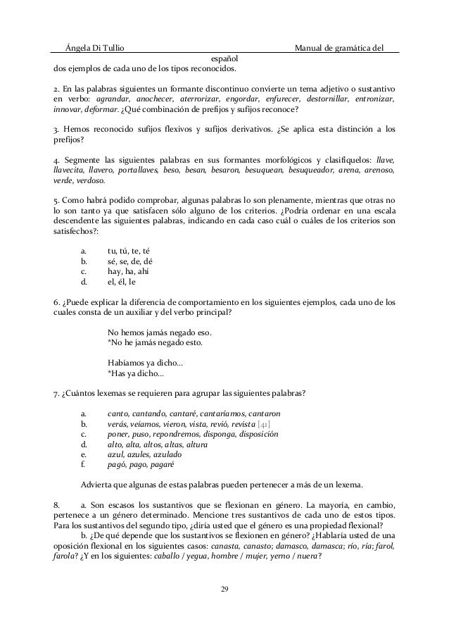 Manual de gramatica del español tullio