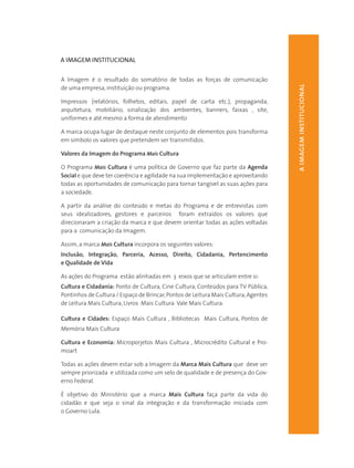 Manual de Identidade do Programa Mais Cultura