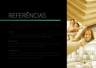 REFERÊNCIAS
Tomamos como base para criação da marca MÓVEIS STILUS, referências
bem presentes neste universo.
O MDF
Começamos pela principal matéria-prima, extraindo desta referência
suas caraterísticas ambíguas que transmitem solidez e leveza.
BEM ESTAR
Esta é a referência mais forte da marca e é expressada por um elemento
que simboliza o alcance de uma grande conquista.
PROJETOS 3D
Tecnologia é sinônimo de inovação, e usamos esta referência para
sintetizar de forma objetiva e limpa, envelopando de forma cognitiva, os
demais elementos que compõem a nova marca.
 