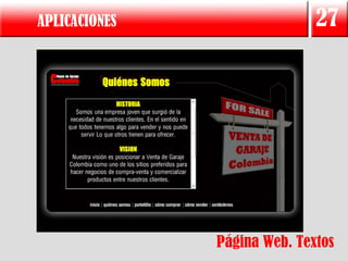 APLICACIONES                  27




               Página Web. Textos
 