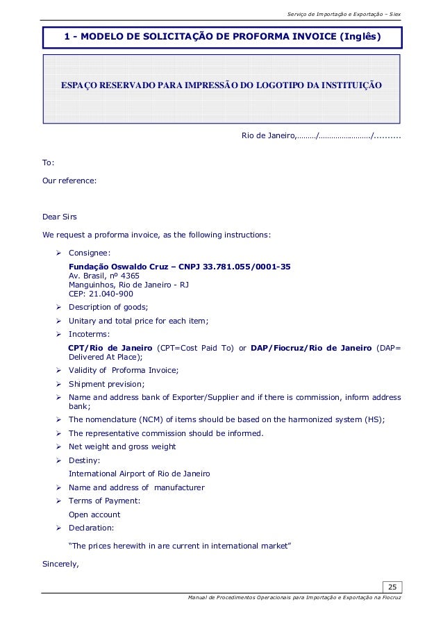 Manual de importação