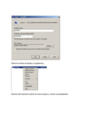 Manual de instalación de active directory en windows server 2008 r2 | PDF