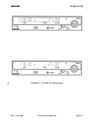 B KY 96A, KY 97A
Rev 4, Apr 2003 IM 006-00674-0004.dwd Page 3-4
FIGURE 3-1 KY 96A, KY 97A Controls
 