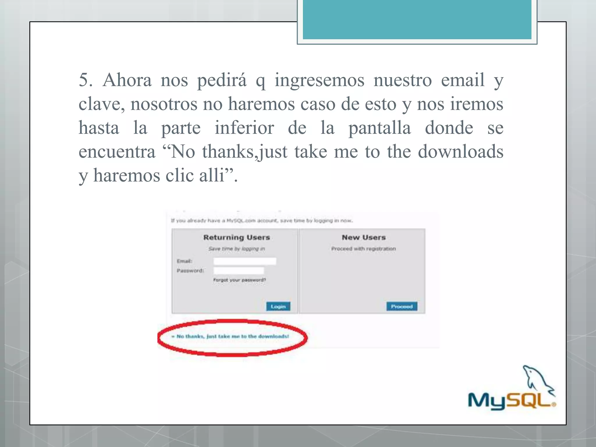 5. Ahora nos pedirá q ingresemos nuestro email y clave, nosotros no haremos caso de esto y nos iremos hasta la parte inferior de la pantalla donde se encuentra “No thanks,justtake me tothedownloads y haremos clic alli”.