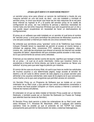 Manual de instalacion de un servidor proxy | PDF