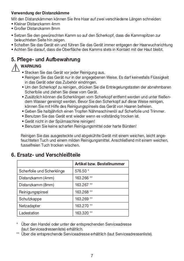 Manual De Instrucoes Da Lamina Para Depilacao Hle 30 Da Beurer