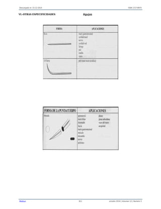 Descargado el: 15-12-2014 ISSN 1727-897X
Medisur 811 octubre 2014 | Volumen 12 | Numero 5
VI.-OTRAS ESPECIFICIDADES Agujas
 