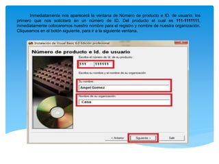 Manual de instalacion de visual basic | PPTX