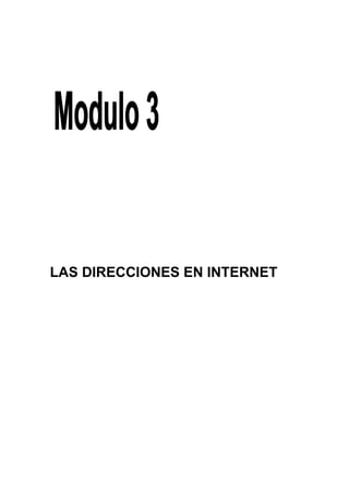 LAS DIRECCIONES EN INTERNET
 