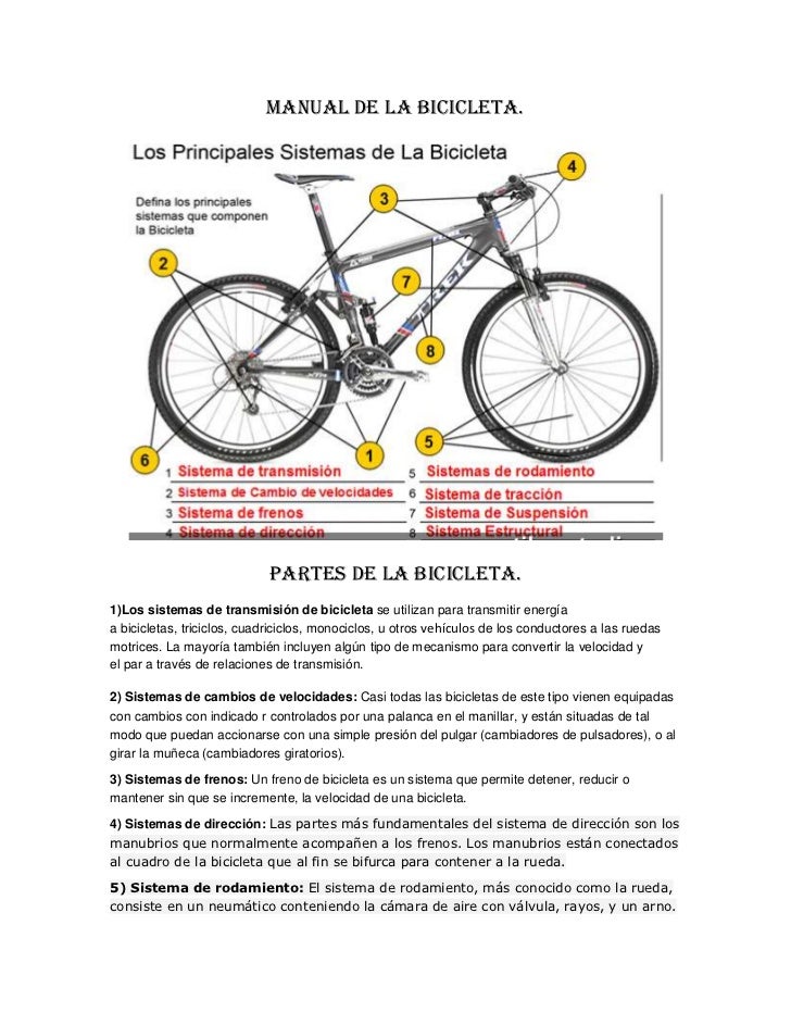 MANUAL DE LA BICICLETA... MANUAL DE LA BICICLETA...
