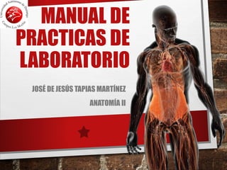 MANUAL DE
PRACTICAS DE
LABORATORIO
JOSÉ DE JESÚS TAPIAS MARTÍNEZ
ANATOMÍA II
 