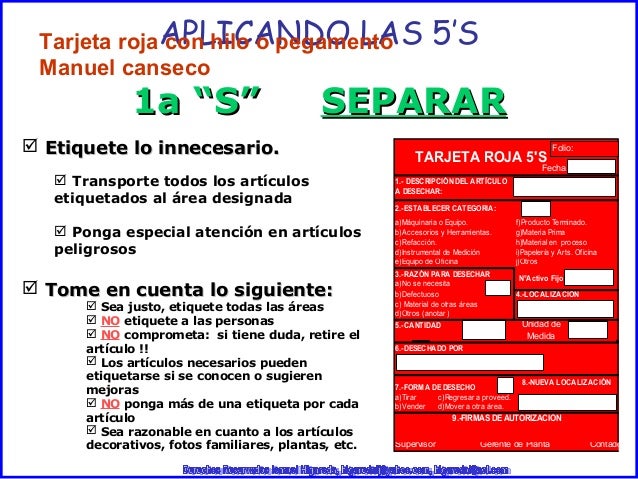 Etiquetas Rojas 5S (Spanish)