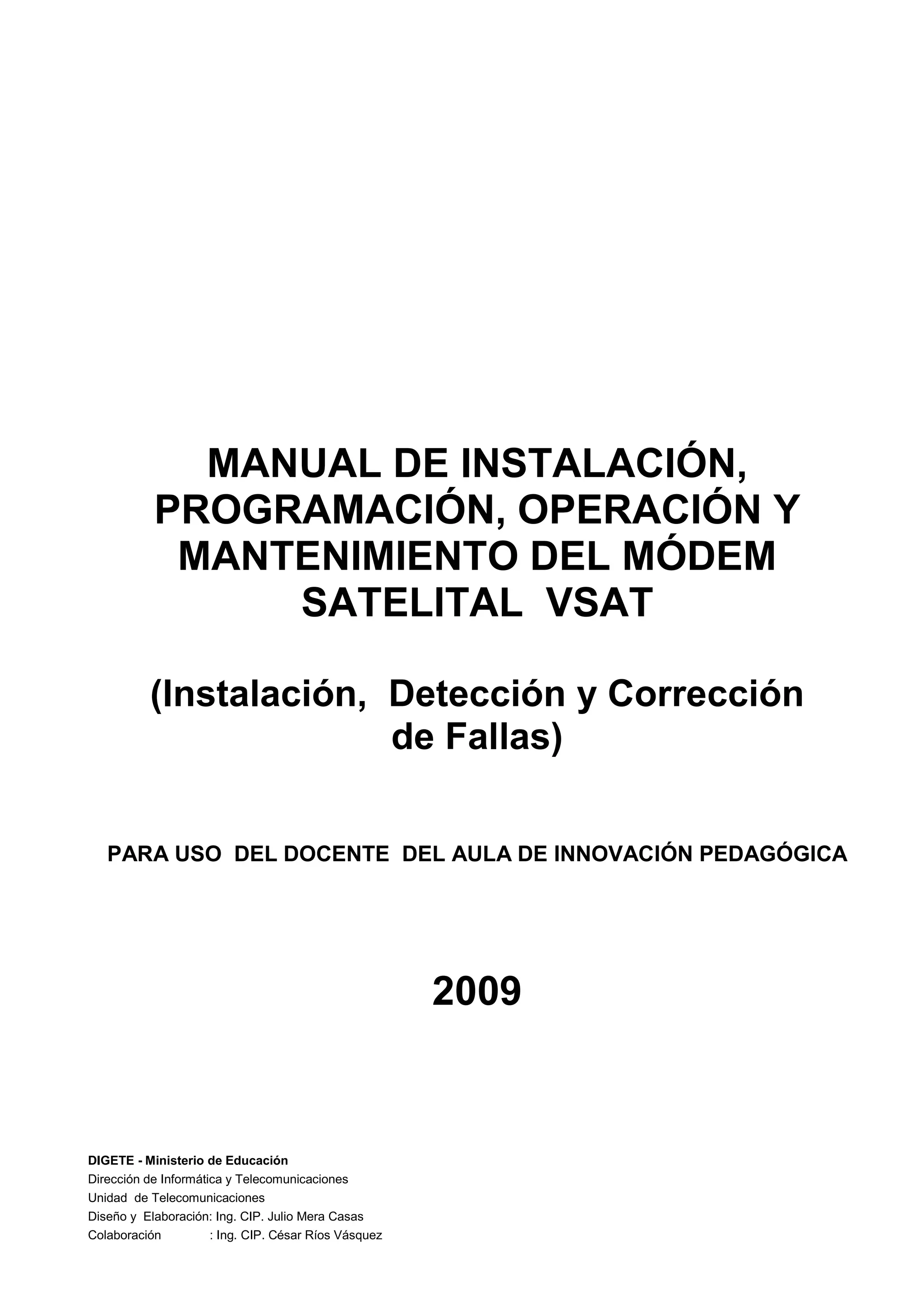 Manual Del Modem Satelital Vsat Version 03 A 2009 | PDF | Computer ...