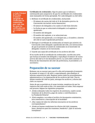 Manual del secretario del club  10    Funciones y responsabilidades
Recursos
La información de contacto de los funcionario...
